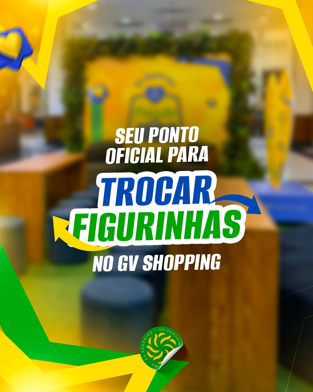 A emoção da Copa também passa pelas páginas do álbum! ⚽✨E agora o GV Shopping conta com mais um espaço para tornar essa experiência ainda mais divertida: um ponto especial para troca de figurinhas.Traga suas repetidas, encontre outros colecionadores e complete sua coleção em um ambiente pensado para quem está vivendo toda a emoção desta temporada.📍 O novo espaço está localizado no cenário em frente à Praça de Alimentação.GV Shopping. O ponto de encontro da sua torcida. 💙💛#GVShopping #TrocaDeFigurinhas #AlbumDaCopa #Figurinhas #Copa
