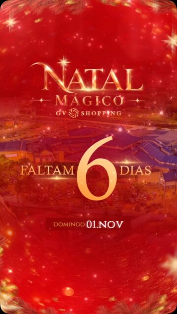 Tem magia chegando por aqui… ✨Faltam 7 dias!📅 01 de novembroO Natal Mágico no GV Shopping está chegando. ❤️#GVShopping #NatalMágico #VivaTudoAqui