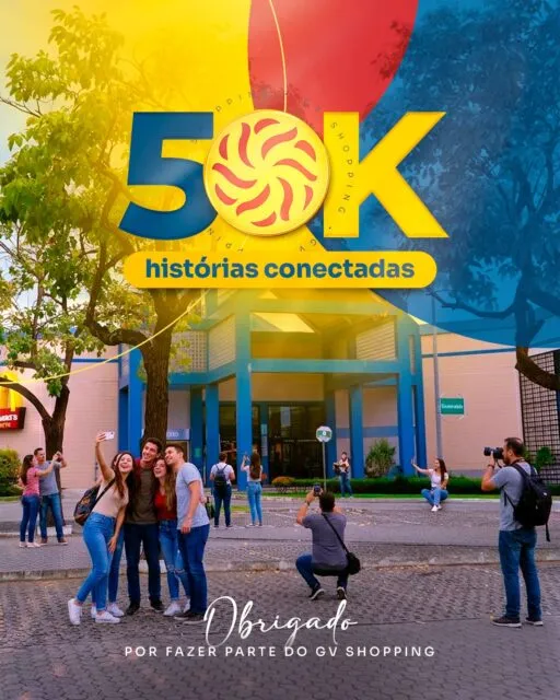 Chegamos aos 50 mil por aqui — e isso só é possível por causa de vocês 💛Cada visita, cada momento compartilhado, cada experiência vivida no GV Shopping faz parte dessa história.Seguimos juntos, criando memórias e vivendo o dia do seu jeito. ✨#GVShopping #50K #SeuDiaDoSeuJeito #ExperiênciaGV #JuntosNoGV