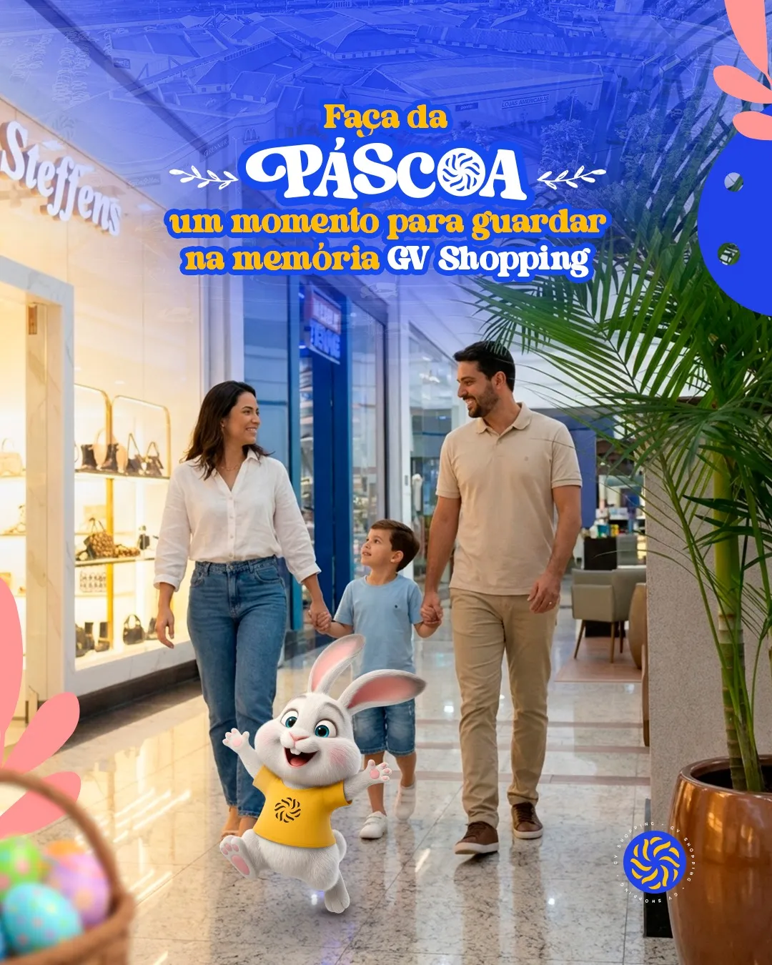 A Páscoa é feita de encontros. De risadas compartilhadas. De pequenos gestos que viram grandes lembranças ✨Que este seja um momento para reunir quem você ama e criar memórias especiais.No GV Shopping, cada detalhe já está preparado para tornar sua Páscoa ainda mais doce 🐰🍫#GVShopping #PáscoaNoGV #MomentosEmFamília #ExperiênciaGV #SeuDiaDoSeuJeito