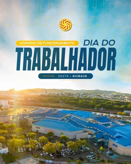 Feriado com tempo para aproveitar ✨No GV Shopping, você encontra lazer, compras e momentos especiais para curtir o Dia do Trabalhador do seu jeito.Confira o horário de funcionamento neste feriado e venha viver esse dia com a gente 💛#GVShopping #DiaDoTrabalhador #HorárioEspecial #Feriado #PartiuShopping