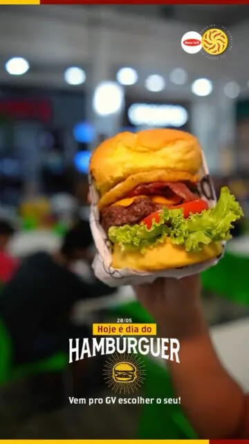 Hoje é dia de celebrar um dos sabores mais amados de todos. 🍔Clássico, artesanal, com muito queijo ou do seu jeito preferido… sempre tem um hambúrguer esperando por você por aqui.Passe pelo GV Shopping, escolha o seu favorito e aproveite cada mordida.✨ GV Shopping. Parte do seu dia.#GVShopping #DiaDoHamburguer #VemProGV #MomentosNoShopping #GV