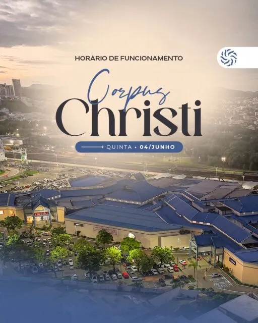 No feriado de Corpus Christi, dia 04/06, o GV Shopping estará de portas abertas ✨Confira os horários de funcionamento e programe seu passeio para aproveitar momentos de lazer, sabores e diversão por aqui 💛#GVShopping #CorpusChristi #HorárioDeFuncionamento #Lazer #Feriado