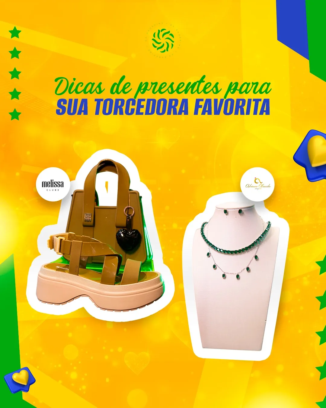 Ela vibra, torce e ainda rouba a cena 💚💛Pra entrar no clima da Copa com estilo, um toque de cor nos pés com @clubemelissa_gvshopping e um detalhe que faz toda diferença com @adrianaalmeidasemijoias Porque quando a paixão entra em jogo, cada escolha também conta.GV Shopping. Viva esse momento 💛#GVShopping #PaixãoEmJogo #ClimaDeCopa #DiaDosNamorados #VemProGV