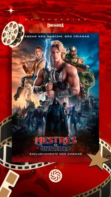 ⚔️ O poder está prestes a despertar!Já chegou trazendo ação, aventura e toda a nostalgia de uma das histórias mais icônicas da cultura pop.Prepare-se para acompanhar a batalha que pode definir o destino de Eternia. Assista ao trailer e entre no clima dessa grande estreia!#CineGV #MestresDoUniverso #Trailer #GVShopping #Cinema