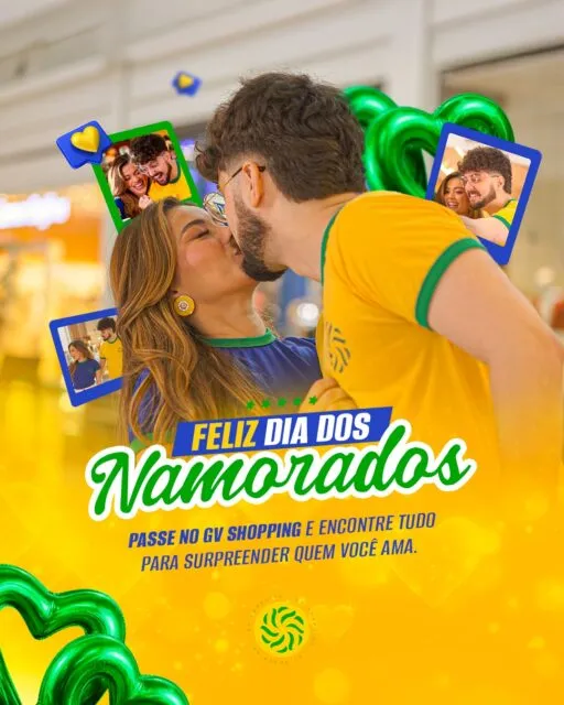 Tem amor nos detalhes, nos encontros inesperados, nas risadas compartilhadas e nos momentos simples que fazem tudo valer a pena. ✨Neste Dia dos Namorados, o GV Shopping reúne presentes, sabores e experiências para transformar cada instante em uma lembrança especial. 💛Viva sua história, aproveite cada momento e celebre a paixão em jogo com quem faz seu coração bater mais forte. 💚⚽#GVShopping #PaixãoEmJogo #DiaDosNamorados #AmorEmCampo #GVValadares