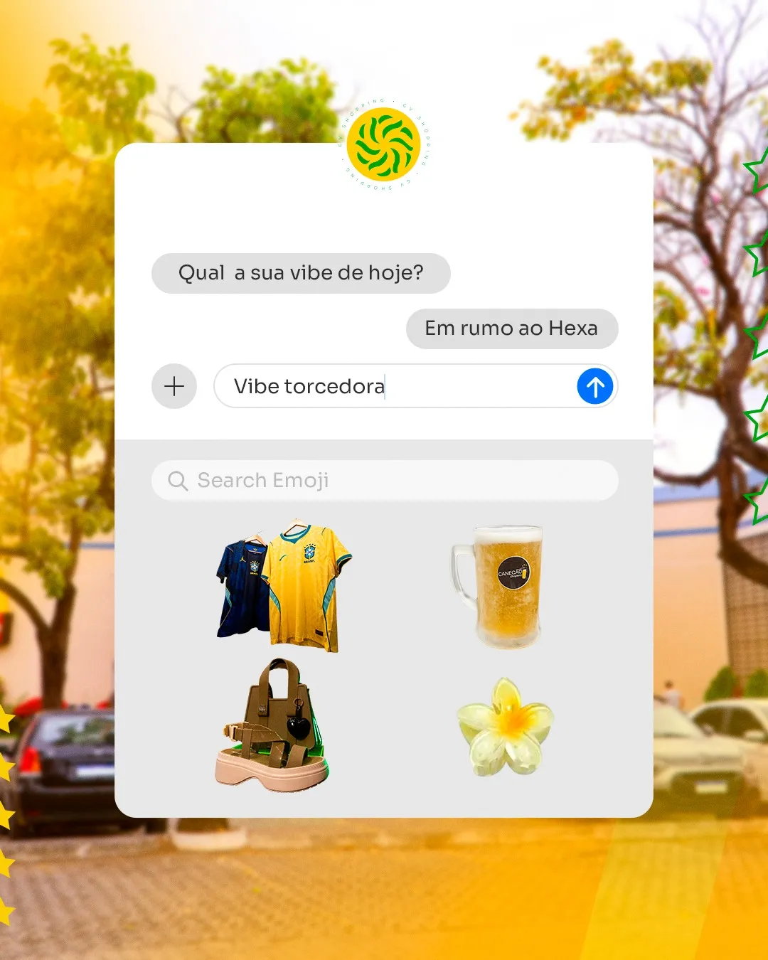 Qual a sua vibe de hoje? 🇧🇷✨Em clima de torcida, mas do seu jeito.Camisa no look, verde e amarelo nos detalhes e aquela energia de quem já entrou no jogo antes mesmo do apito. 💚💛Para entrar nessa vibe, passe pela @camarotedotorcedor, @lacodefitabiju, @clubemelissa_gvshopping e @canecaoshoperia. ✨GV Shopping, seu destino para torcer com estilo.#RumoAoHexa #VibeTorcedora #OOTD #GVShopping #TorcidaBrasileira