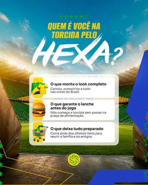 Todo torcedor tem seu jeito de entrar no clima do jogo.Tem quem garanta um look novo, quem não abre mão de um lanche caprichado e quem aproveite para resolver as compras antes da partida.E você, quem é na torcida pelo hexa?Conte pra gente nos comentários e passe no GV Shopping para encontrar tudo o que precisa para viver esse momento do seu jeito. ✨#GVShopping #Compras #Torcida #Hexa #Shopping