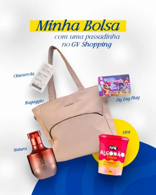 Uma passadinha no GV Shopping e, de repente, a bolsa já conta outra história 👀✨Entre um passeio e outro: ingressos do cinema, um perfume novo, um docinho e aquele achadinho que não dava pra deixar passar 💳🎬Porque sempre tem algo especial que vem com a gente pra casa.GV Shopping |  Viva tudo aqui! Lojas:  @bagaggio  @finigvshopping @naturabroficial @zigzagplay @cinesercla_oficial #GVShopping #Shopping #Cinema #Comprinhas #Passeio