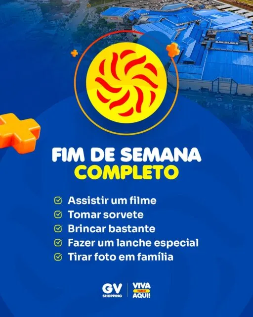 O fim de semana chegou e o GV Shopping é o destino perfeito para criar momentos especiais em família. ✨Tem compras, cinema, passeios, aquele lanche que todo mundo ama e muitas opções para deixar os dias de descanso ainda mais completos.Porque fim de semana de verdade são feitos de memórias, risadas e tempo junto. E tudo isso você encontra por aqui. GV Shopping |  Viva tudo aqui!#GVShopping #FériasNoGV #DiversãoEmFamília #FériasDeJulho #GVShopping