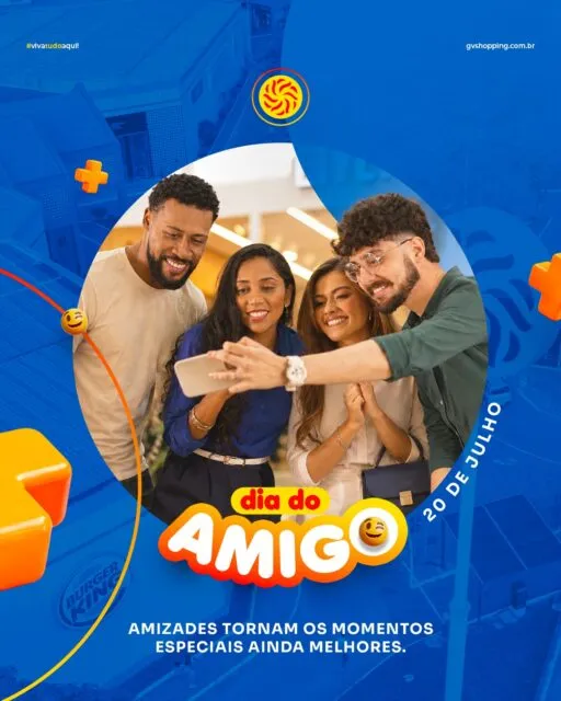 Os melhores momentos ficam ainda mais especiais quando são compartilhados. 💙Seja para um café, um passeio, uma sessão de cinema ou apenas para colocar a conversa em dia, a amizade tem o poder de transformar qualquer encontro em uma boa lembrança.Neste Dia do Amigo, celebre quem faz parte da sua história e está presente nos momentos que realmente importam. ✨Feliz Dia do Amigo! 💙#GVShopping #DiaDoAmigo #MomentosGV #ExperiênciaGV #VivaOGV