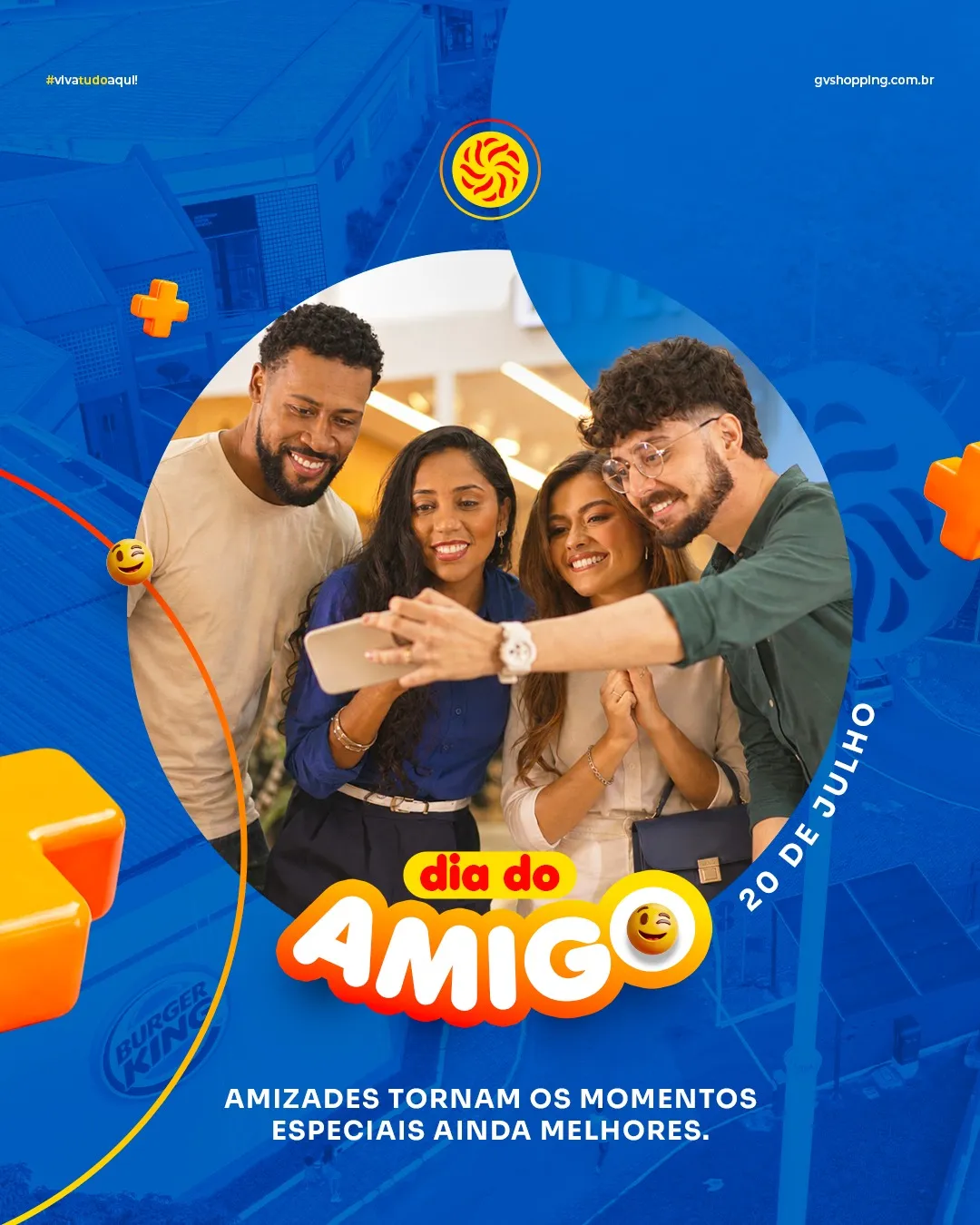 Os melhores momentos ficam ainda mais especiais quando são compartilhados. 💙Seja para um café, um passeio, uma sessão de cinema ou apenas para colocar a conversa em dia, a amizade tem o poder de transformar qualquer encontro em uma boa lembrança.Neste Dia do Amigo, celebre quem faz parte da sua história e está presente nos momentos que realmente importam. ✨Feliz Dia do Amigo! 💙#GVShopping #DiaDoAmigo #MomentosGV #ExperiênciaGV #VivaOGV