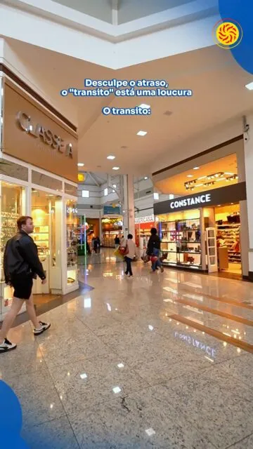 Desculpe o atraso, o “trânsito” estava intenso por aqui.O trânsito: vitrines que chamam atenção em cada passo, corredores cheios de movimento e novidades por todos os lados ✨GV Shopping |  Viva tudo aqui! Lojas: @mistica_acessoriosoficial @oticachillibeans.gv#GVShopping #Shopping #Experiência #Vitrines #Passeio