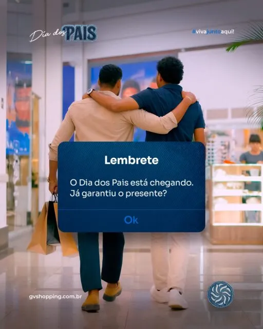 O lembrete que você precisava!O Dia dos Pais está chegando e ainda dá tempo de encontrar um presente que vai tornar essa data ainda mais especial. 💙No GV Shopping, você encontra opções para todos os estilos de pais, com praticidade e variedade em um só lugar.Dia dos Pais GV Shopping - Viva junto aqui#DiaDosPais #GVShopping #ChegaPraCa #PresenteIdeal #Shopping