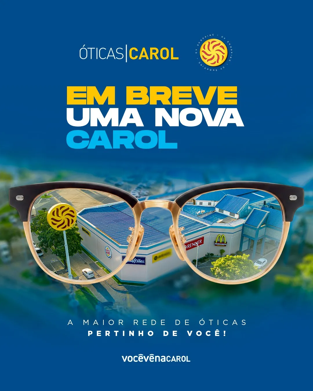 ✨ Novidade chegando ao GV Shopping!Agora o nosso mix de lojas conta com a chegada da Óticas Carol 💙 Mais uma opção para quem busca estilo, cuidado com a visão e as principais tendências em óculos e acessórios.@oticascarol_gv Em breve, você poderá conhecer a nova loja aqui no GV Shopping. 👓✨#GVShopping #OticasCarol #NovidadeNoGV #GVValadares #ShoppingGV